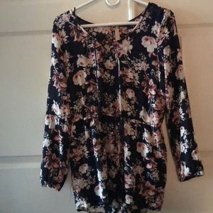 Flower print romper